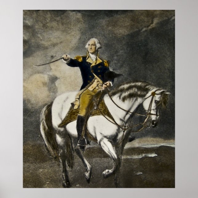 George Washington on Horseback i Trenton Poster (Framsidan)