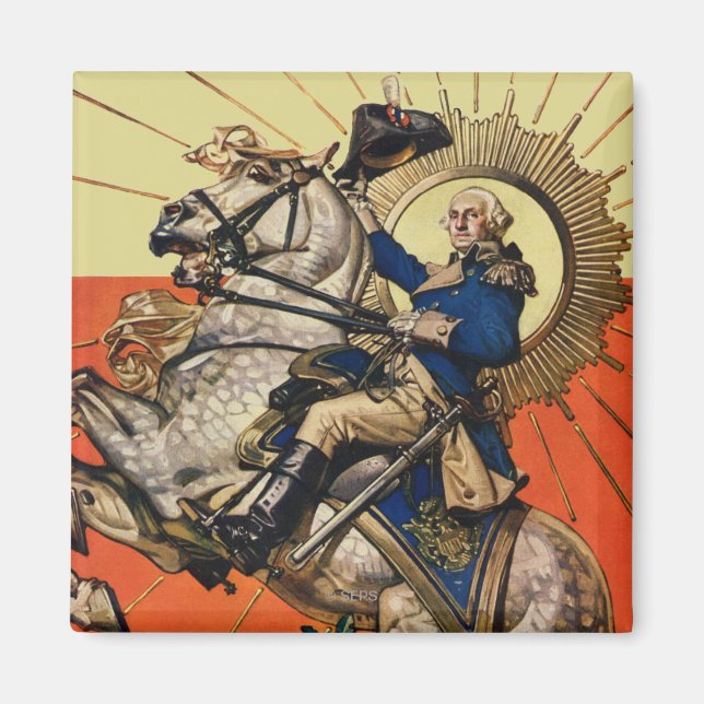 George Washington on Horseback Magnet (Framsidan)