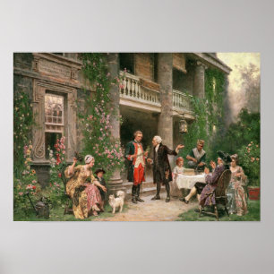 George Washington på Bartrams Garden Poster