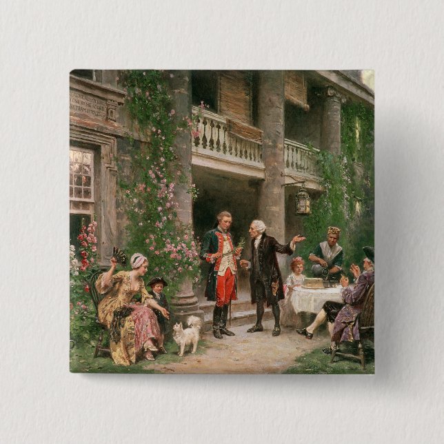 George Washington på Bartrams trädgård Knapp (Framsida)