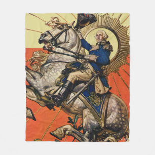 George Washington på hästrygg Fleecefilt