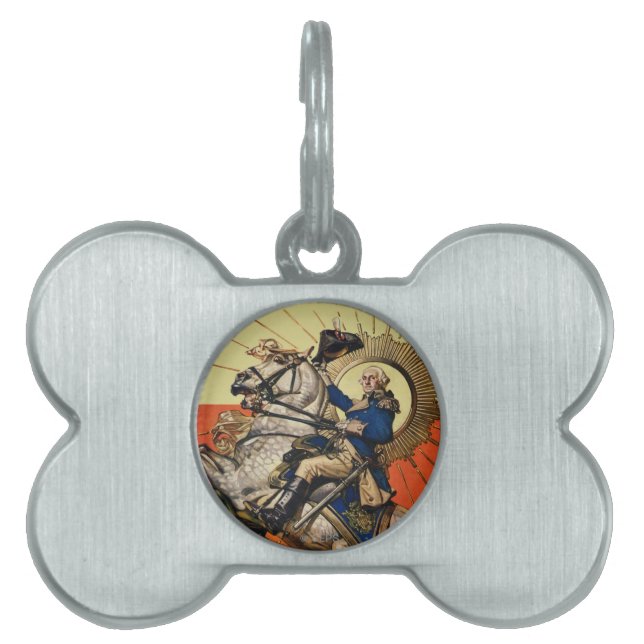 George Washington på hästrygg ID-bricka Husdjur (Framsidan)