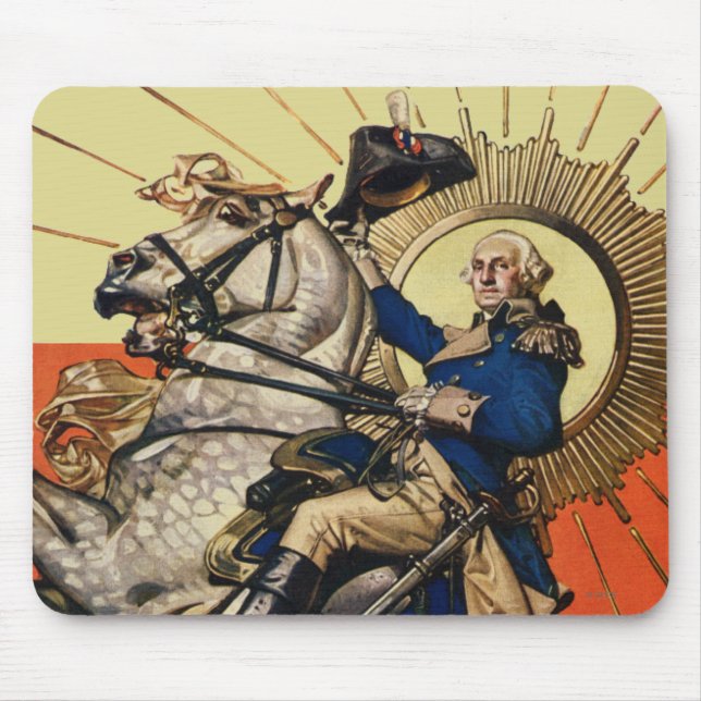 George Washington på hästrygg Musmatta (Framsidan)