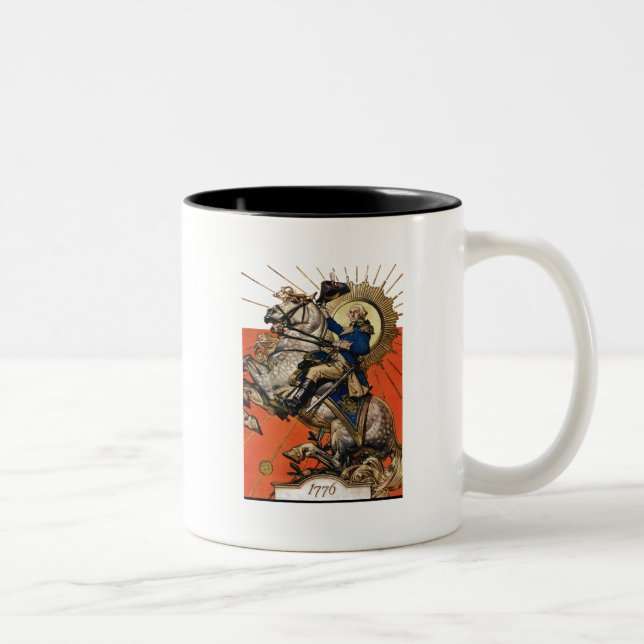 George Washington på hästrygg Två-Tonad Mugg (Höger)