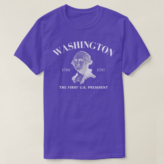 George Washington på Mörk T Shirt (Design framsida)
