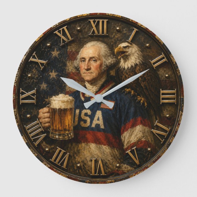 George Washington Patriotic Stor Klocka (Framsida)