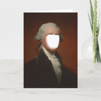 George Washington Photobooth ställe en ansiktemall Kort