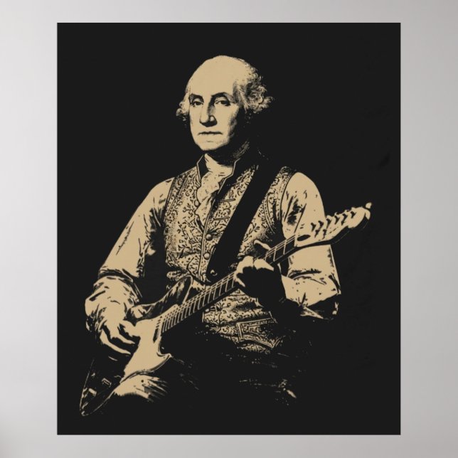 George Washington Playing Electric Guitar  Poster (Framsidan)