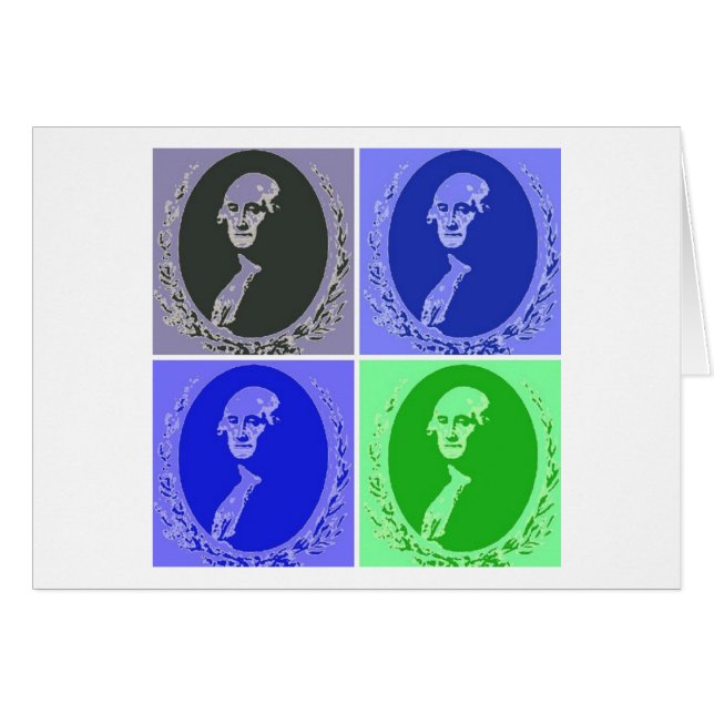 George Washington PopArt Hälsningskort (Framsidan Horizontal)