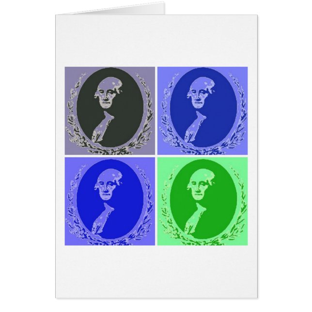 George Washington PopArt Hälsningskort (Framsidan)