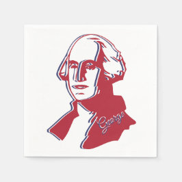 George Washington Porträtt Add Text USA flagga Fär Pappersservett