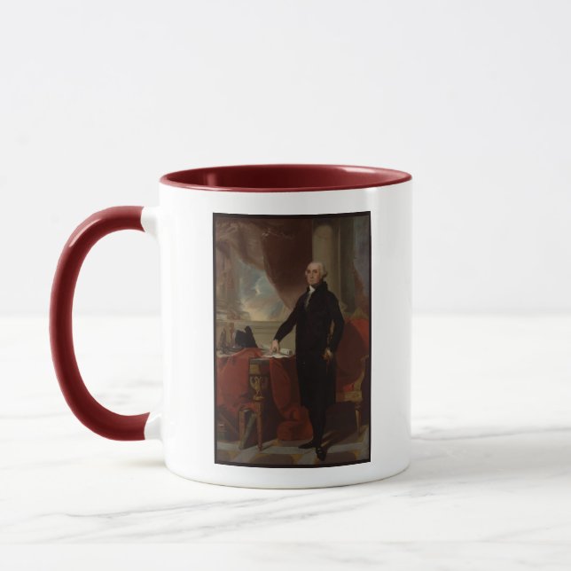 George Washington Porträtt av Gilbert Stuart Mugg (Vänster)