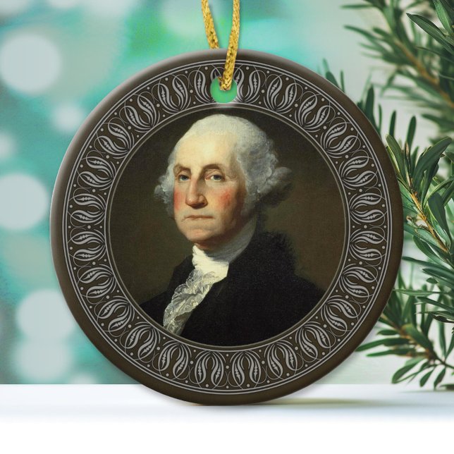 George Washington Porträtt Julgransprydnad Keramik (Custom Ornament)