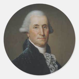 George Washington Porträtt Painting Runt Klistermärke