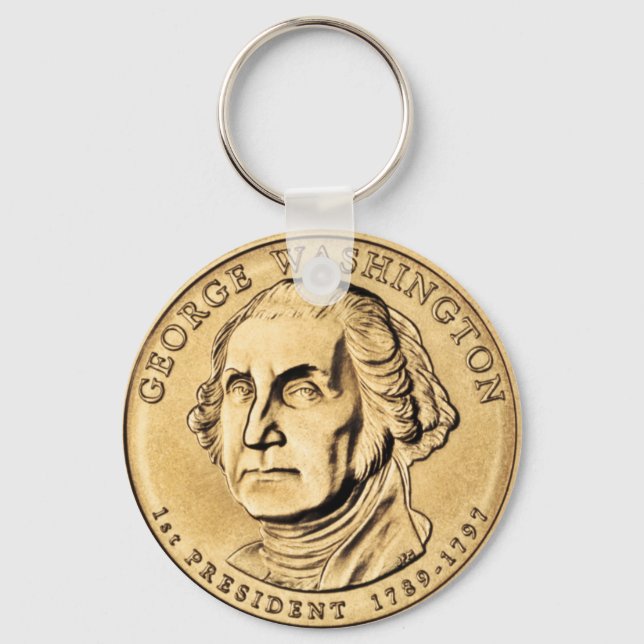 George Washington President $1 Coin Keychain Nyckelring (Framsida)