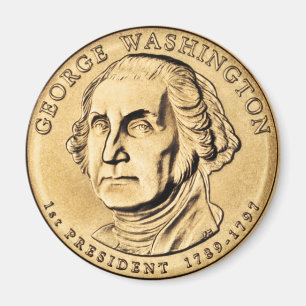 George Washington Presidentiell 1-dollar-myntmagne Magnet