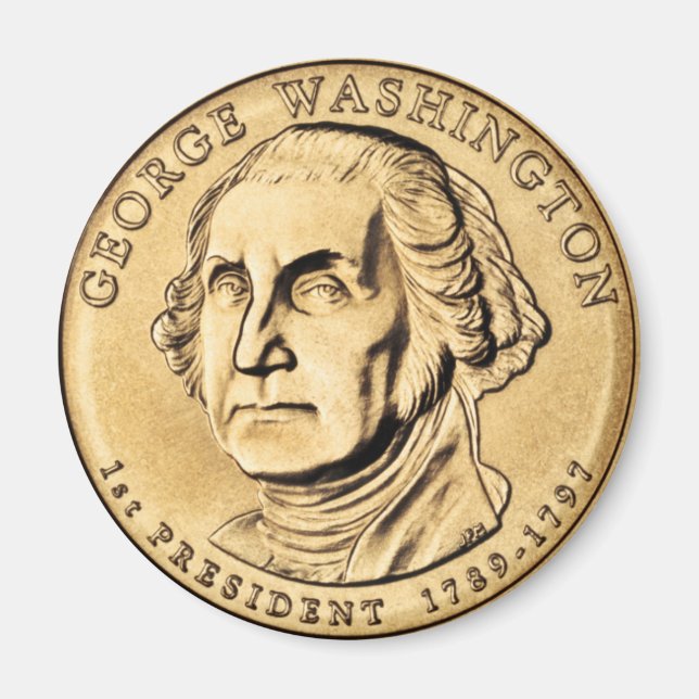 George Washington Presidentiell 1-dollar-myntmagne Magnet (Framsidan)