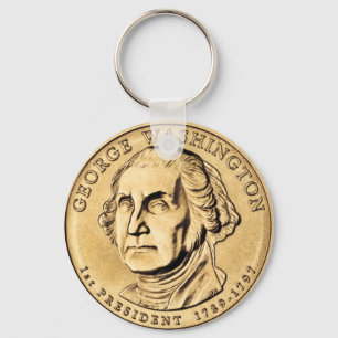 George Washington presidents- $1 myntar Keychain Nyckelring