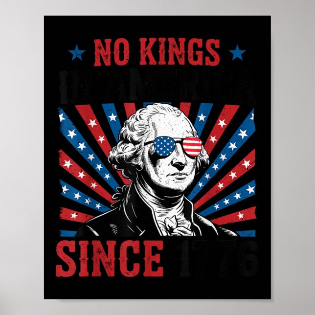 George Washington Protest Sign Democracy No Kings  Poster (Framsidan)