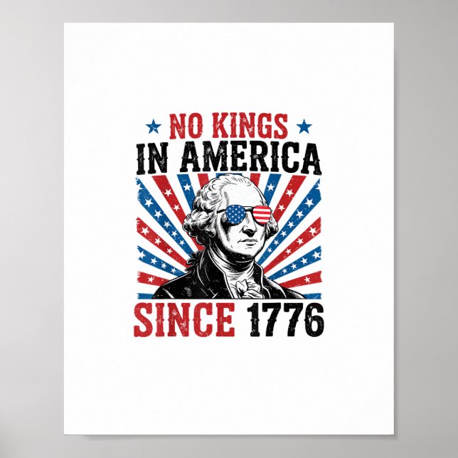 George Washington Protest Sign No Kings In America Poster (Framsidan)