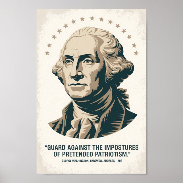 George Washington Quote American President Art Poster (Framsidan)
