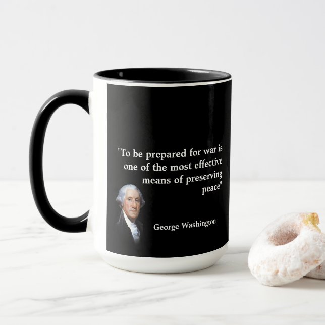 George Washington Quote om Krig och fred Mugg (Med munk)