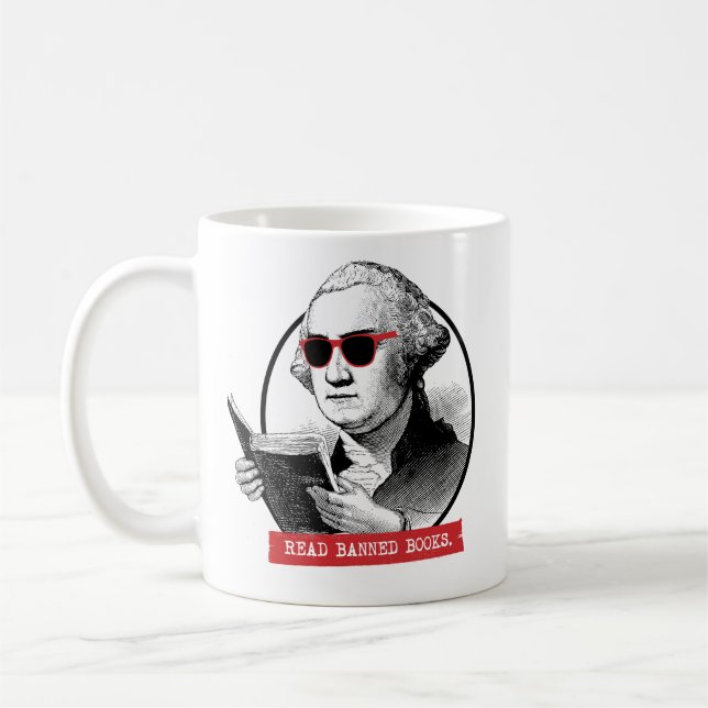 George Washington Reads Banned Bokar Kaffemugg (Vänster)