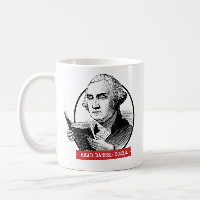 George Washington Reads Banned Bokar Kaffemugg (Vänster)