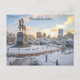 George Washington Rides Boston Public Gardens Vykort