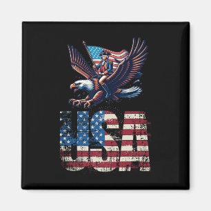 George Washington Riding A Örn 4:e juli Magnet