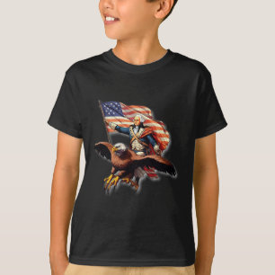George Washington Riding A Örn Patriotic Wo T Shirt