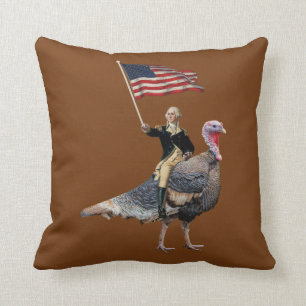 George Washington Riding A Turkey Thanksgiving Kudde