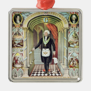 George Washington som en frimurare Julgransprydnad Metall