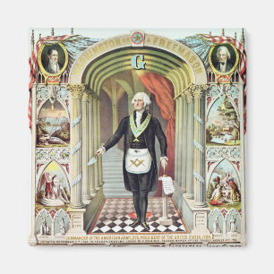 George Washington som en frimurare Magnet