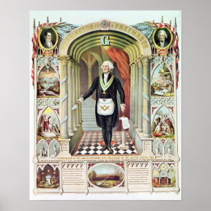 George Washington som en frimurare Poster
