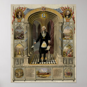 George Washington som ett frimurareporträtt, 1867 Poster