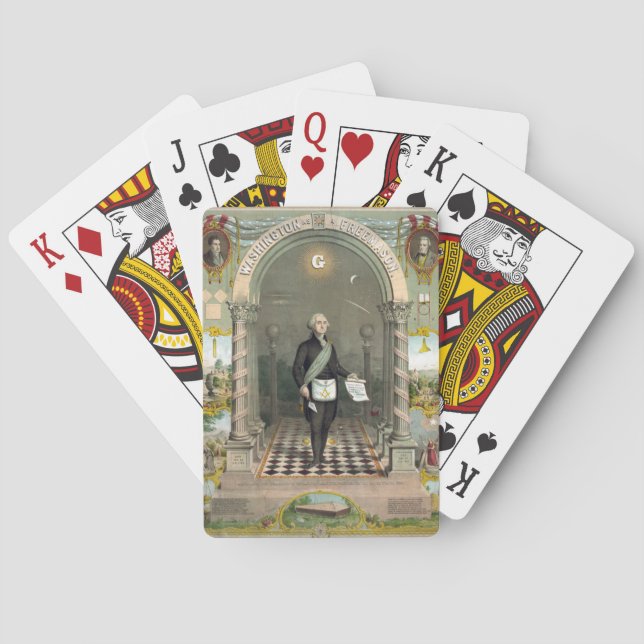 George Washington som Freemason Casinokort (Baksidan)