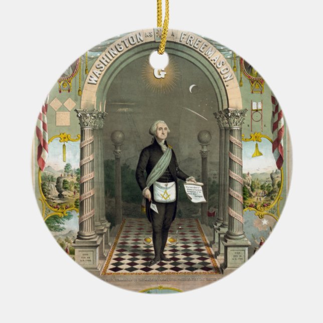 George Washington som Freemason Julgransprydnad Keramik (Framsidan)