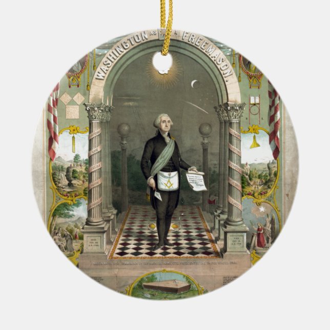 George Washington som Freemason Julgransprydnad Keramik (Framsidan)