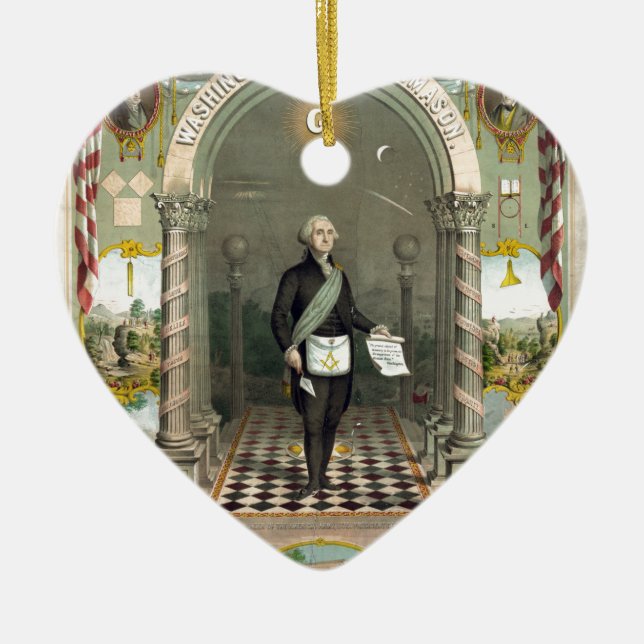 George Washington som Freemason Julgransprydnad Keramik (Framsidan)