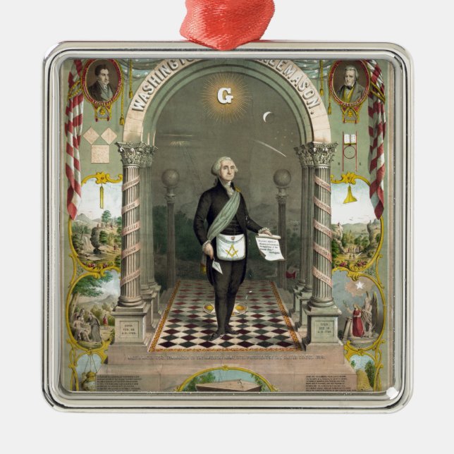 George Washington som Freemason Julgransprydnad Metall (Framsidan)
