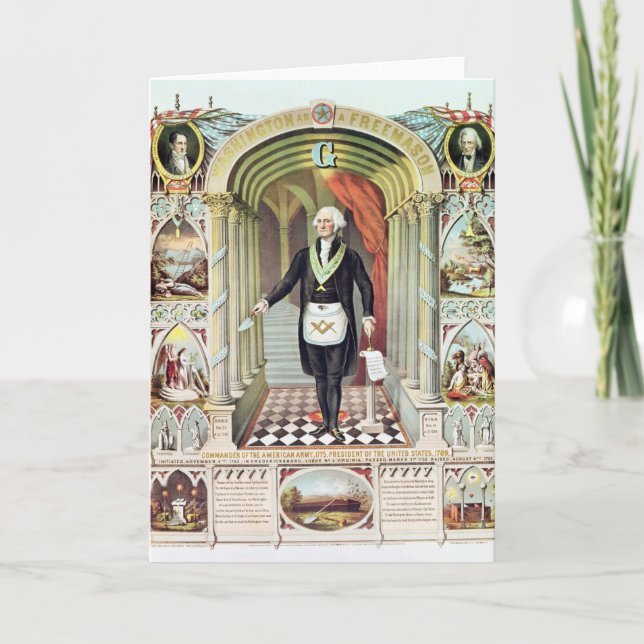 George Washington som Freemason Kort (Framsida)