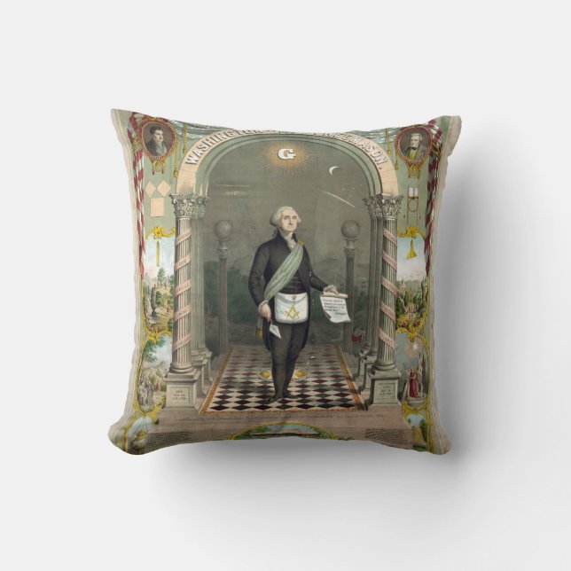 George Washington som Freemason Kudde (Framsida)