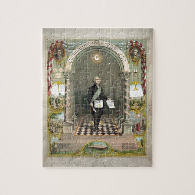George Washington som Freemason Pussel (Vertikal)