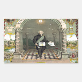 George Washington som Freemason Rektangulärt Klistermärke