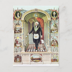 George Washington som Freemason Vykort