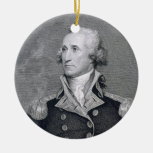 George Washington som inristas av Asherbruntet Julgransprydnad Keramik