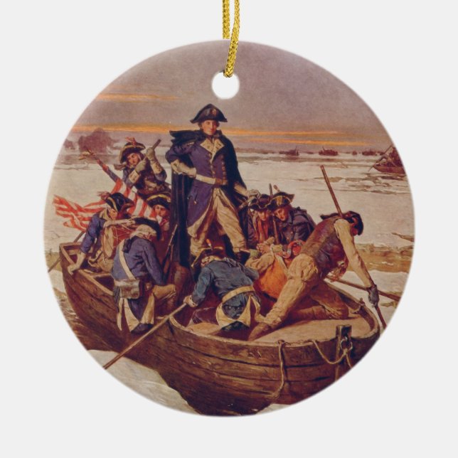 George Washington som korsar Delawaret River Julgransprydnad Keramik (Framsidan)
