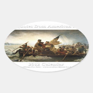 George Washington som korsar den Delaware Ovalt Klistermärke