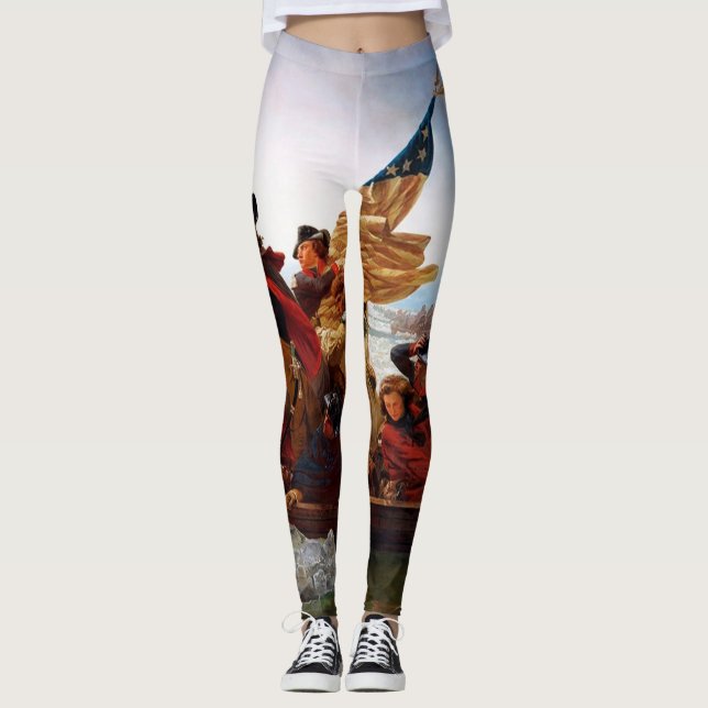 George Washington som korsar floden Delaware Leggings (Framsida)